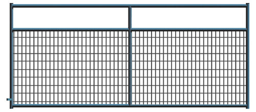 2" x 4" Wire Mesh Black Powder Coated Square Corner 12 ft. Gate