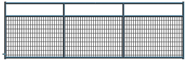 2" x 4" Wire Mesh Black Powder Coated Square Corner 14 ft. Gate