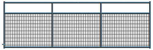 2" x 4" Wire Mesh Black Powder Coated Square Corner 14 ft. Gate