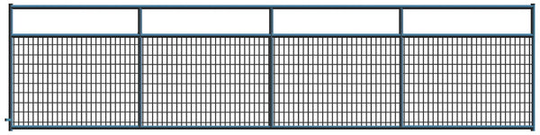 2" x 4" Wire Mesh Black Powder Coated Square Corner 16 ft. Gate