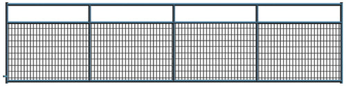 2" x 4" Wire Mesh Black Powder Coated Square Corner 18 ft. Gate