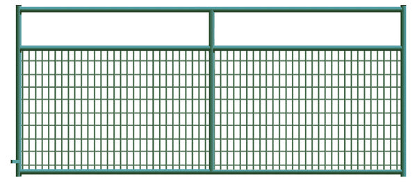 2" x 4" Wire Mesh Green Powder Coated Square Corner 12 ft. Gate