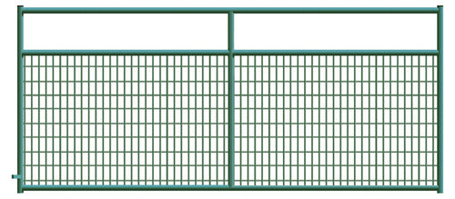 2" x 4" Wire Mesh Green Powder Coated Square Corner 12 ft. Gate