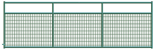 2" x 4" Wire Mesh Green Powder Coated Square Corner 14 ft. Gate