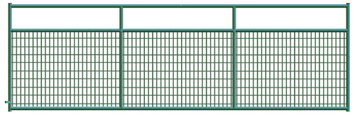 2" x 4" Wire Mesh Green Powder Coated Square Corner 14 ft. Gate