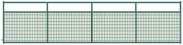 2" x 4" Wire Mesh Green Powder Coated Square Corner 16 ft. Gate