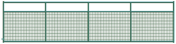 2" x 4" Wire Mesh Green Powder Coated Square Corner 20 ft. Gate