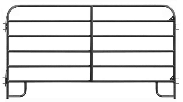 Alligator Brand 6 Bar Black Round Corner 10 ft. Corral Panel