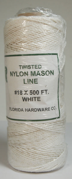 Twisted Nylon Mason Twine-White #18 x 500ft