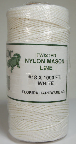 Twisted Nylon Mason Twine-White #18 x 1000ft