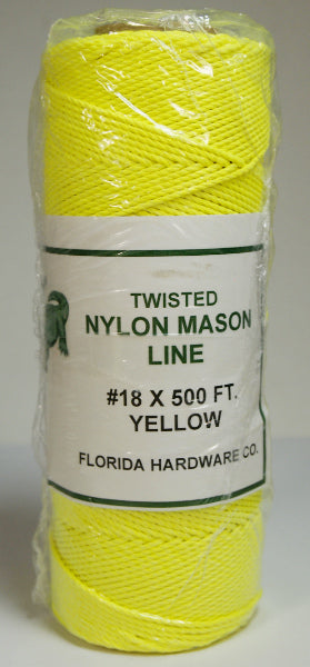 Twisted Nylon Mason Twine-Yellow 18# x 500ft