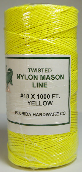 Twisted Nylon Mason Twine-Yellow 18# x 1000ft