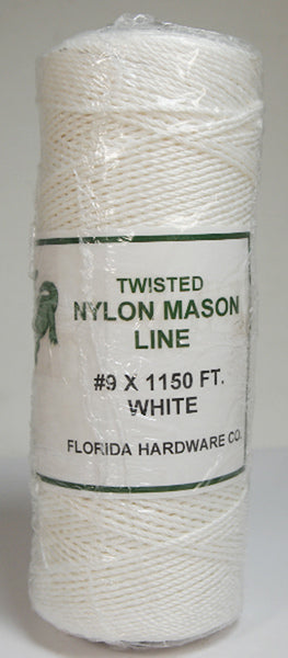Twisted Nylon Mason Twine-White 9# x 1150ft