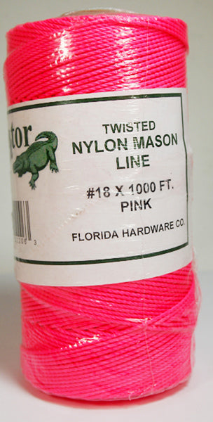 Twisted Nylon Mason Twine-Pink 18# x 1000ft