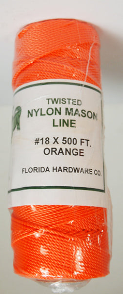 Twisted Nylon Mason Twine-Orange 18# x 500ft