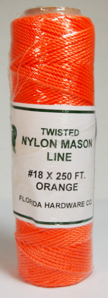 Twisted Nylon Mason Twine-Orange 18# x 250ft