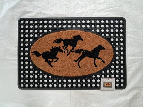 COCO ENTRANCE MAT WITH THREE HORSE DESIGN