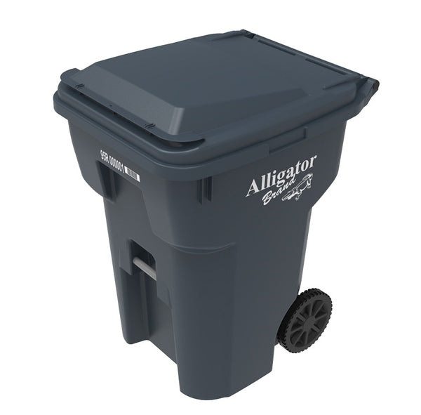 Alligator Brand 95 Gallon Trash Can/Waste Bin 2-Wheeled - Charcoal Gray
