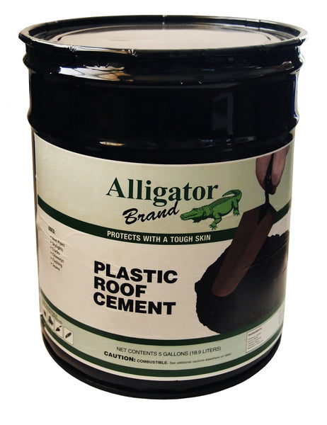 Fibered Plastic Roof Cement - Wet or Dry 5-gallon